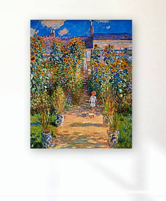 Sunflowers surround garden steps in Washington D.C by Marco Brivio