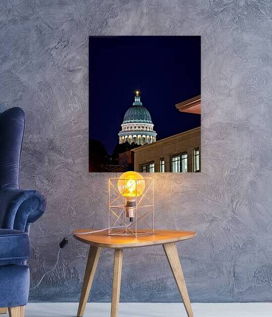 Utah State Capitol dome at night in Salt Lake City by Marco Brivio