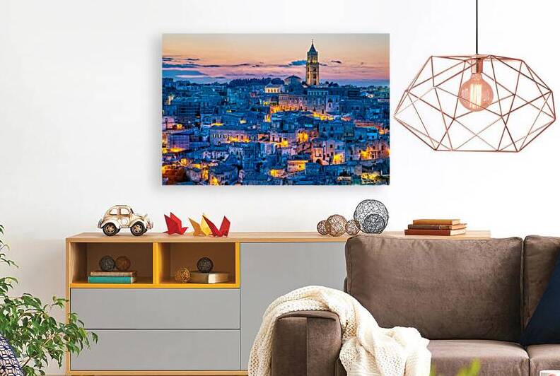 Sunset view of Sassi di Matera in Basilicata Italy by Marco Brivio